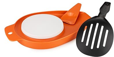 Tupperware Schneidebrett Mamsell mit Spachtel Tapferes Helferlein Orange + Pfannenwender Schwarz