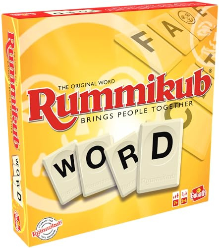 Rummikub Wort, Gesellschaftsspiel mit Buchstaben ab 7 Jahren, Gesellschaftsspiel für 2 bis 4 Spieler