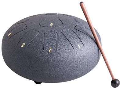 NKlaus Steeldrum F-Dur 8 Zoll 11 Töne Zungentrommel dunkelblau, 1 Stück | Durchmesser: 20cm; Höhe: 11,5cm; mit Zubehör und Tasche
