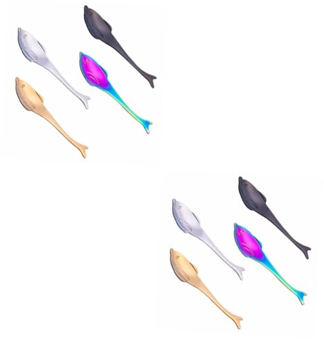 Cabilock 8 Pièces Cuillère En Acier Inoxydable Cuillères à Café Pour Le Thé Cuillère à Sucre Mini-pelle Cuillère à Café Vaisselle Cuillère à Expresso Cuillère à Dessert Dessin Animé