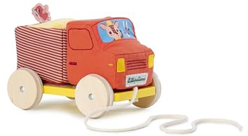 Lilliputiens - Kipplaster zum Ziehen - Spielzeug mit Geräuschen und Aktionen - Bausteine abladen, Laster Rollen Lassen und mit Stella und dem Hasen Spaß haben - Fördert die Motorik - Ab 18 Monaten