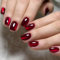 DMQ Nails Handmade Press-on Nails Short, 10Pcs Square Burgundy Red Cat Eye False Nail Tips, Red Glitter Fake Nail with Nail Glue, Full Cover Stick on Nail for Women Girls Nails Art