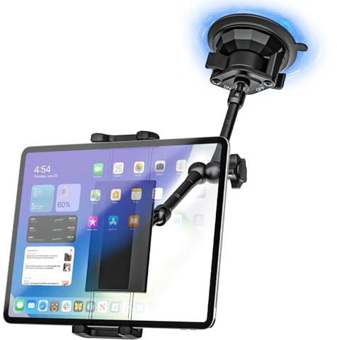 Sunroof Tablet Holder Mount for Car/Truck [Latest Anti-Shake] Dashboard Windshield Window Tablet Stand for Truck/Car/Pickup, Heavy Duty Sunroof ipad Mount for 4-12.9 iPad Pro Air, Z Fold, iPhone