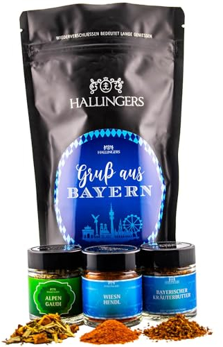 Hallingers Genuss Manufaktur Bayern Wundertüte Geschenkset Kräutertee Hendl Gewürz & Kräuterbutter Gewürz zünftig bayerisch|Made in Bayern