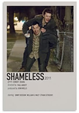 Shameless Vintage-Filmposter für Zimmer, ästhetisches Poster, Leinwandposter, Wandkunst, Dekoration, Wohnzimmer, Schlafzimmer, Dekoration, Poster, 20 x 30 cm, ungerahmter Stil