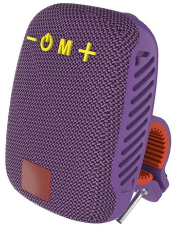 Jectse Altoparlante per Bici, Impermeabile, Ricaricabile, Radio FM, Altoparlante Portatile per Bici da Manubrio con Slot per Schede, per Ciclismo (PURPLE)