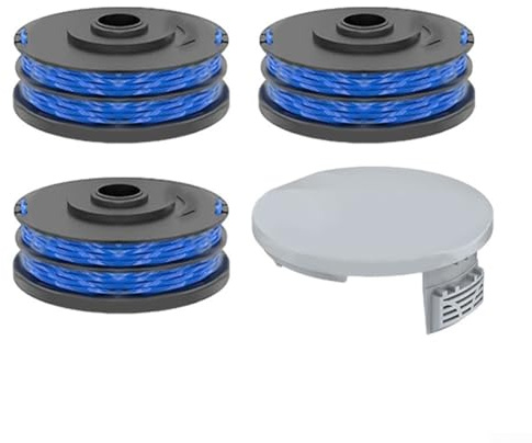 Rasentrimmerspule für Ryo-bi RAC123 5132002671 RLT4027 RLT4125 RLT5027, 1,5 mm x 8,2 m Ersatz-Trimmerfaden (3+1)