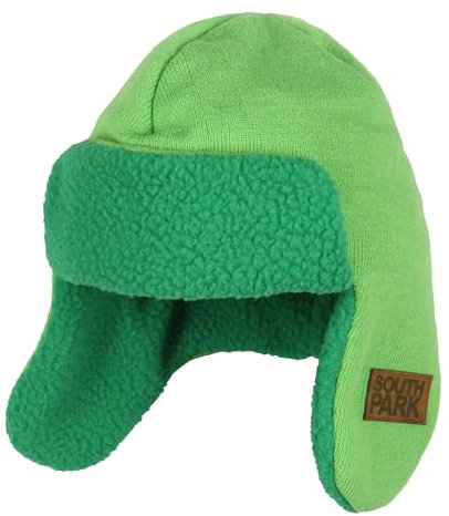 South Park Kyle Broflovski Cosplay Strick-Trappermütze Mütze für Erwachsene, mit Fleecefutter, OSFM, Grün, Grün , Einheitsgröße