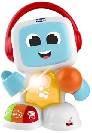 Chicco Robit Canta Conmigo, Juego Musical Electrónico con Micrófono, 3 Modos de Juego, 3 Géneros Musicales, Micrófono Real, Karaoke, 3-6 Años
