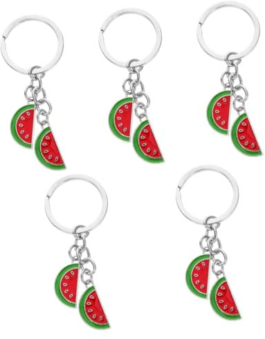 Garneck 5st Schlüsselanhänger Mit Wassermelonenscheiben Hawaiianische Partybevorzugung Wassermelonen-partygeschenk Taschenanhänger Obst Hängende Verzierung Schmuck Ferrolegierung