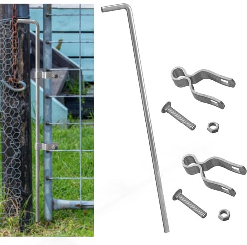 Youlvy Torabwurfstange 3,5 cm × 81,3 cm, Torrohrschraube für Maschendrahtzaun, Maschendrahtzaun, Tor, Fallstange, Rohrbolzen, Torabwurfstange, robuste Torbeschläge mit weiblichem Torrahmenscharnier, 1