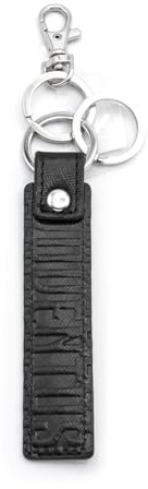 JUVENTUS Saffiano Slim Key Ring 100% Leather, Black, Taglia unica