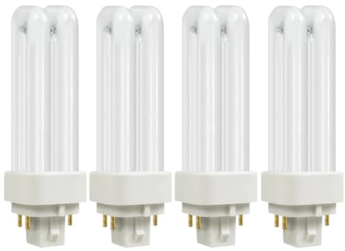 SATZOL 13W G24Q-1 4 Pin Base 2700K Compact Fluorescent Light Bulb Replacement for Sylvania 20682 CF13DD/E/827 and GE 97594 F13DBX/827/ECO4P(Warm White 2700K)