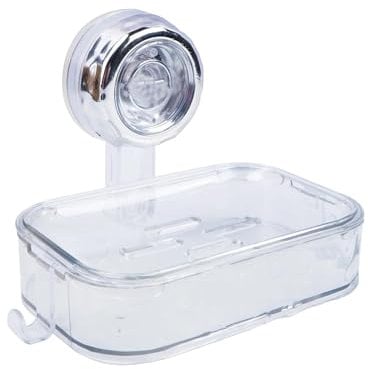 VirtuGro Suction Soap Holder for Shower, Suction Soap Dish Wall Mounted Max Hold 5KG, No Drill Shower Soap Dish Holder for Bathroom, Kitchen, Tub Waterproof & Removable