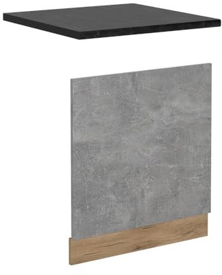 Vicco Façade de Lave-Vaisselle R-Line, Béton, 60cm, PT Anthracite