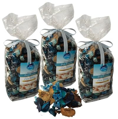 3 Bags of Pure Cotton pot pourri - scented home botanicals - fresh floral scent - decorative home fragrance pot pourri - 180g bag