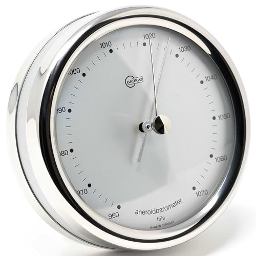 BARIGO 823RFPO ORION Barometro navale – 100 x 35 mm – con cassa in acciaio inox laccato nero – Made in Germany