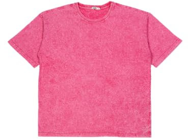 MOD MODJEANS T-Shirt Oversize Unisex per Donna & Uomo - Taglia XL, Fucsia - Look Vintage Lavato in 100% Cotone - Maglietta Sportiva Casual a vestibilità Ampia