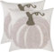 Tosleo 2er Set Kissenbezüge Halloween 45 x 45 cm Tufteter Kürbis Deko Kissen Grüne Reben Trick or Treat Dekorative Kissenhülle Zierkissenbezüge Herbstdeko Innen für Sofa Schlafzimmer Zuhause Party