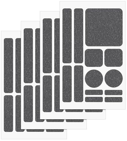 lasuroa 4 Stück Handy-Griffaufkleber, Selbstklebend rutschfeste Aufkleber Vorgeschnittene Streifen Universelles Anti-Rutsch-Griffband für Handyhülle Tablet Maus Gamecontroller (Grau)