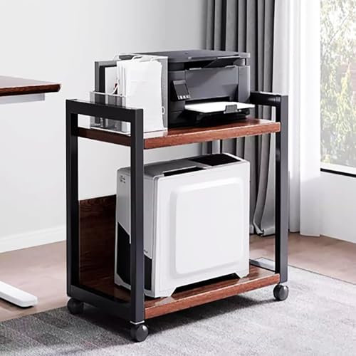 Genérico Moderno Soporte Audiovisual de 4 Niveles con Ruedas, Rack de Audio Abierto para Sistemas estéreo, gabinete de Torre de Audio de Suelo (marrón, 51 x 30 x 60 cm)