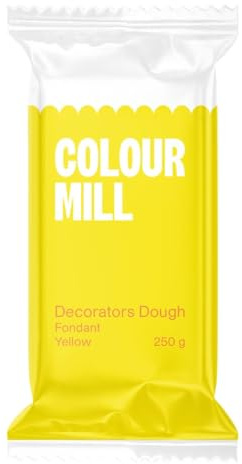 Colour Mill Sugar Paste Decorators Dough Rollfondant, Yellow, 250 g | Glatter, zuverlässiger Fondant zum Eindecken, Färben sowie für Dekorationen und Drapierungen