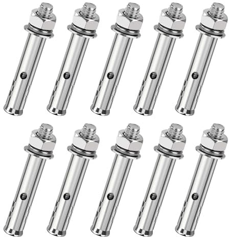Songella Tornillos de Expansión Pernos de Anclaje Hexagonales M6*70mm Tornillo de Expansión de Acero Inoxidable para Decoración de Interiores 10 Piezas