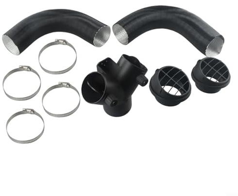Bebykilemi 60 mm Warmluftk-Set mit Y-Anschluss, Entlüftungsauslässen, Schlauchschellen und Rohren für Dieselheizung, Wohnmobil, Wohnmobil oder Heizsystem, kompatibel mit
