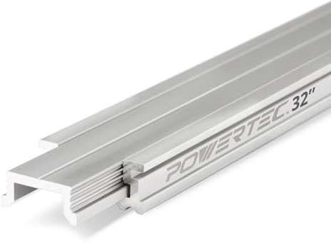 POWERTEC 72347 Gehrungs-T-Schienen- und T-Bar-Set, Aluminium, 81,3 cm, für Tischsägen, Frästische, Bandsägen