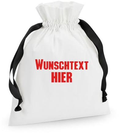 Geschenkbeutel personalisiert mit Wunschtext Baumwoll Geschenkbeutel 36x44 cm Stoffbeutel mit Kordel Softwhite Black individuell bedruckt Geschenkverpackung für viele Anlässe