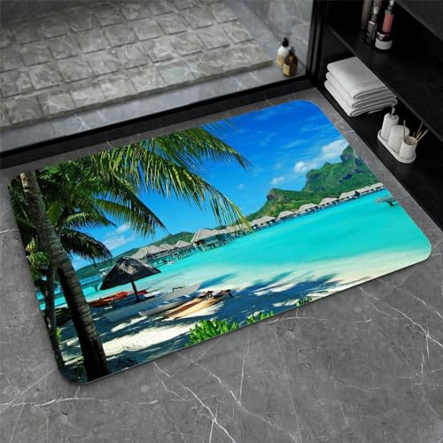 OBASDFD Badematte Aus Kieselgur Mit Glattem Kieselstein-Design, Rutschfester, Super Saugfähiger Badvorleger for Badezimmer, Küche, Tür(#39,16x24Inch (40 * 60cm))