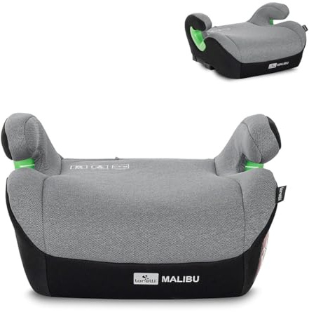 Lorelli Kindersitzerhöhung Malibu 125-150cm Isofix abnehmbarer Bezug Armlehne grau