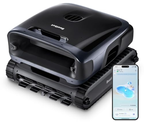 Beatbot Sora 70 Robot Piscina pareti e Fondo, Superficie e Linea,BluPrussia | Pareti e fondo, superficie e linea di galleggiamento, senza fili, parcheggio in superficie,App,Piscine Fuori Terra/interrate