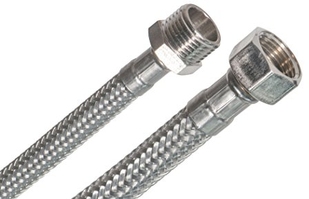 SFX® Flexschlauch 20cm Panzerschlauch - 3/8 Zoll ÜM x 1/2 Zoll AG Verbindungsschlauch Verlängerungsschlauch Trinkwasserschlauch Anschlussschlauch 200mm