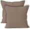 Encasa XO Baumwoll-Kissenbezüge, 2er-Set I 20x20 in (50x50 cm) - Beige I kein Einsatz I einfach Kissenbezüge I Maschinenwaschbar | Nur Innen benutzen
