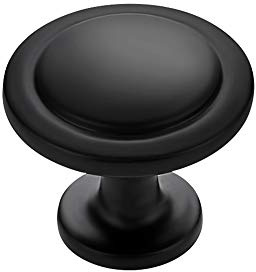 Ravinte 30 Pack 1-1/4 inch Matte Black Zinc Euro-Style Cabinet Knobs, Drawer Pulls & Door Handles