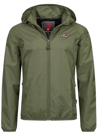 Höhenhorn Rigi Chubasquero con capucha para hombre, chaqueta de ocio para exterior, verde, M