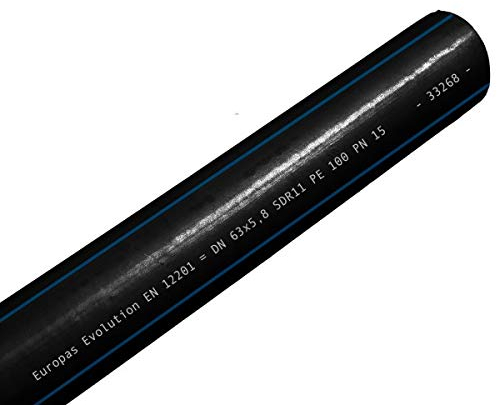 PE 100 PN16 Trinkwasserrohr 32 mm 1 50m für Gartenbewässerung, Wasserrohr, Schlauch, Schwarz nach DIN EN 12201 gemäß der DVGW für Pool, Haus und Garten