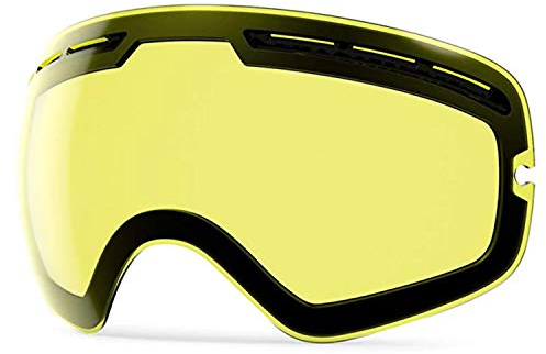 EXP VISION Snowboard Ski Goggles Men Women Youth, Anti Fog OTG Winter Snow Goggles Spherical Detachable Lens (Yellow)