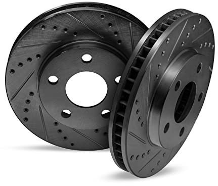 Bremsrotoren hinten schwarz Bohrschlitz für Chrysler PT Cruiser, Dodge Neon 2003–2010