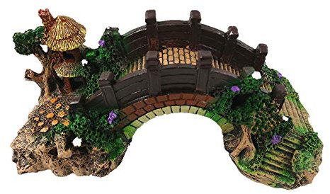 Surakey Aqua Ornaments,Aquarium Deko Höhle Aquarium, Aquarium Deko Ornamentdas, dekorative Landschaft Brücke landschaftlich gestaltet Baumstamm Holz Polyresin Landschaft