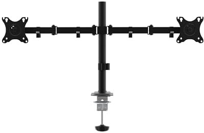 Unykach Soporte TV/MONITOR Dual de Escritorio para 2 Pantallas Planas y Curvas de 10-32 Pulgadas (hasta 10 kg brazo), 2 Brazos / 2 Cabezales, Ajustable y Giratorio, VESA máx 100 x 100 mm