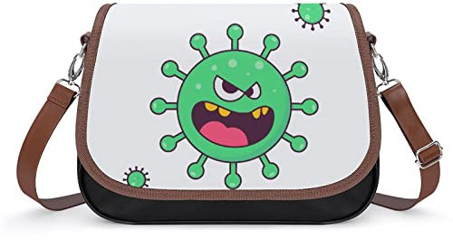Sacs à Bandoulière en Cuir Imprimés Sacs Messenger Femmes Sacs Portés Épaule avec Bandoulière Réglable Cellule de Dessin animé