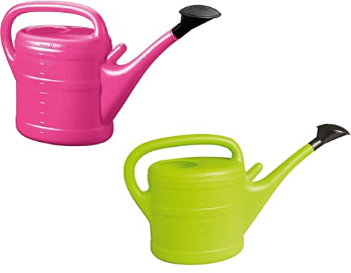 2X Gießkanne 10L PINK + MINTGRÜN + 1x KÜHLSCHRANKMAGNET! Giesskanne Kunststoff für groß & klein Garten & Zimmerpflanzen Gießkannen Gieskanne Gieskannen 10 Liter Watering Can Gieskannen10Liter lr