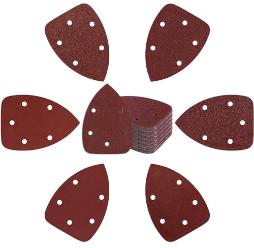Mouse Sander Sandpaper 120pcs Mouse Detail Sander Sandpaper Sanding Sheets, 40 60 80 120 180 240 Grit Mouse Sander Pads