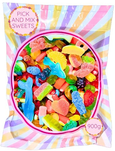 Pick and Mix Sweets 900g Sharing Bag – Assorted Mixed Sweets for Parties, Movie Nights, Family Treats & Everyday Snacking – Resealable Pouch