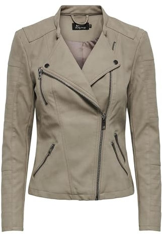 ONLY Damen Wildleder-Optik Biker-Jacke OnlSherry Übergangs-Jacke, Weathered Teak,34