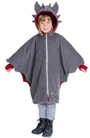 Patulove - Dragon Baby Autoponcho für Kinder, ideal für den Einsatz im Auto, magnetische Verschlüsse, warmes Fleece, multifunktional - Größe M, 2-6 Jahre