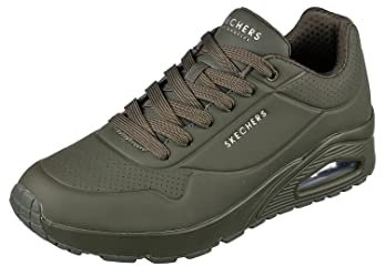 Skechers Herren UNO Stand On Air Sneakers, Olivgrün Durabuck Mesh, 42.5 EU