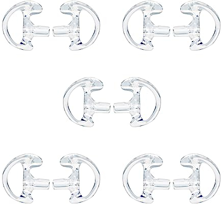 HYSHIKRA Weiche Ersatz-Ohrhörer, Ohrhörer, Air-Akustik-Headset, Ohrstöpsel für Walkie-Talkie-Spulenrohr, Audio-Kits, 5 Paar (Durchsichtig, klein)